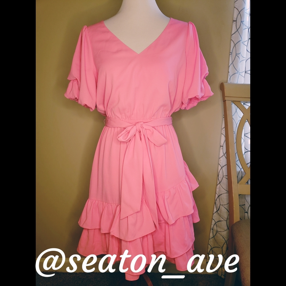 Lilly Pulitzer Pink Ruffled Wrap Sundress
